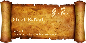 Giczi Rafael névjegykártya
